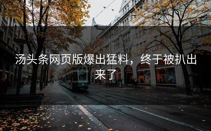汤头条网页版爆出猛料，终于被扒出来了