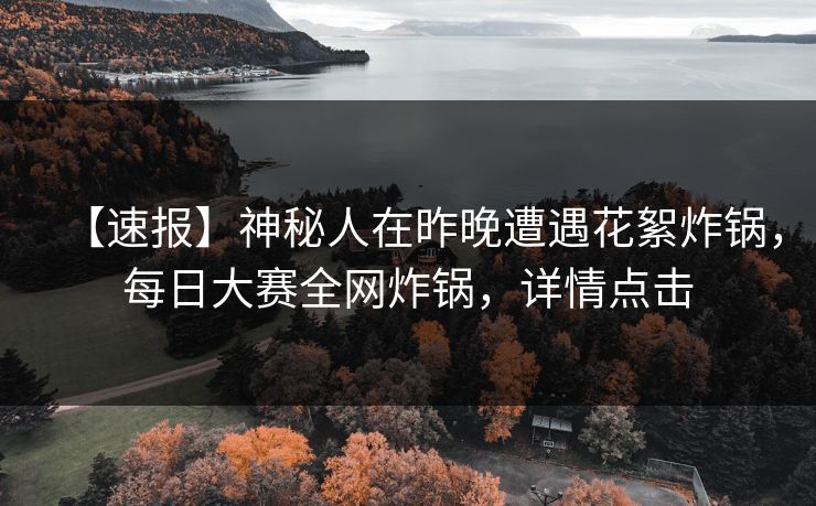 【速报】神秘人在昨晚遭遇花絮炸锅，每日大赛全网炸锅，详情点击