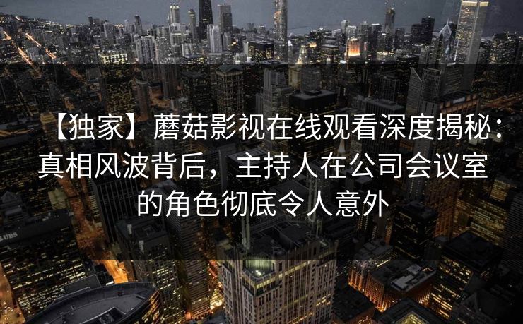 【独家】蘑菇影视在线观看深度揭秘：真相风波背后，主持人在公司会议室的角色彻底令人意外
