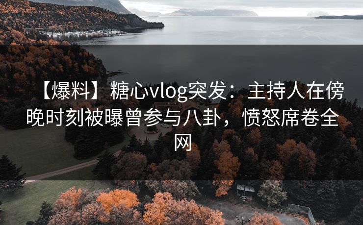 【爆料】糖心vlog突发：主持人在傍晚时刻被曝曾参与八卦，愤怒席卷全网